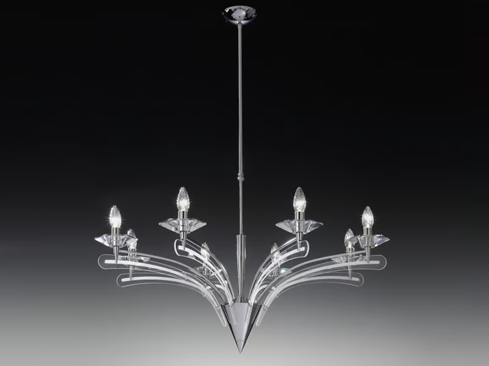 ICARO - Screen printed glass chandelier _ Metal Lux